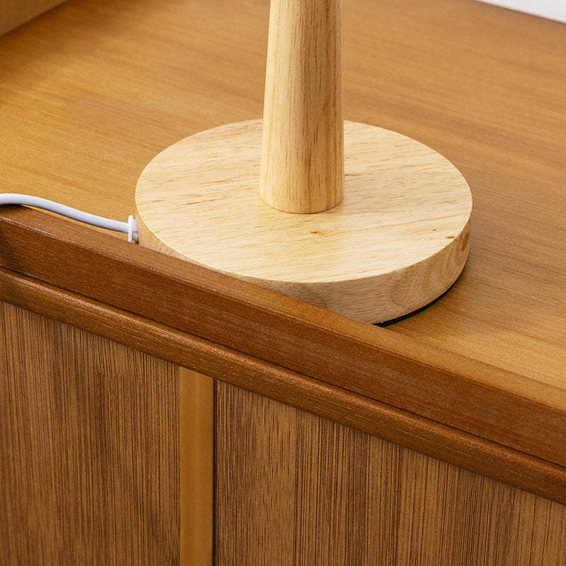 Minimalist Bamboo Glass Plastic Nightstand