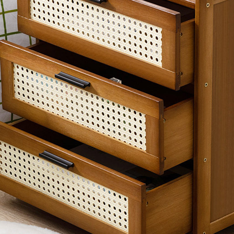 Minimalist Bamboo Glass Plastic Nightstand