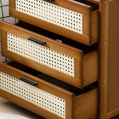Minimalist Bamboo Glass Plastic Nightstand