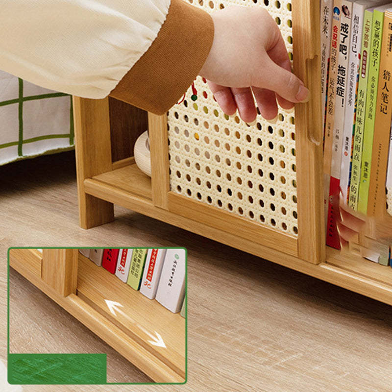 Minimalist Bamboo Glass Plastic Nightstand