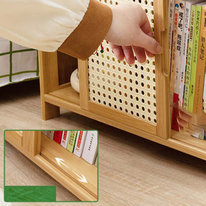 Minimalist Bamboo Glass Plastic Nightstand