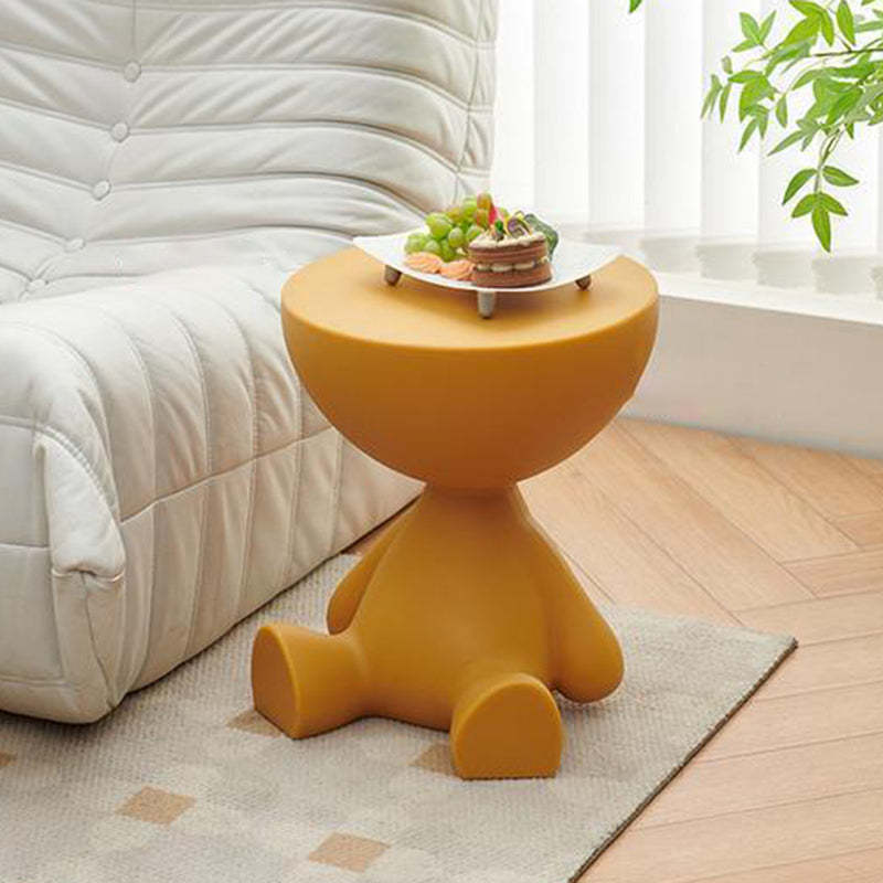 Round Plastic Side Table — Black