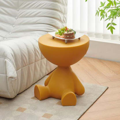 Round Plastic Side Table — Black