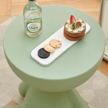 Round Plastic Side Table — Pink