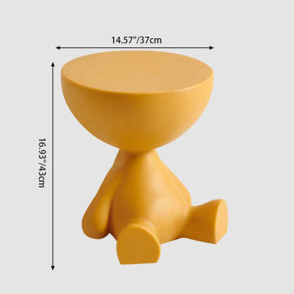 Round Plastic Side Table — Brown