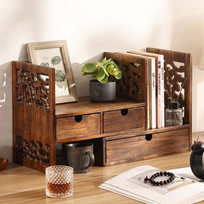 Vintage Teak 4-Drawer Bookshelf