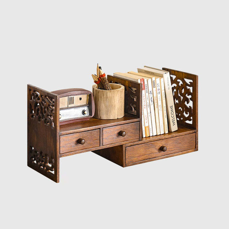 Vintage Teak 4-Drawer Bookshelf