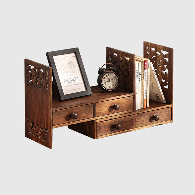 Vintage Teak 4-Drawer Bookshelf