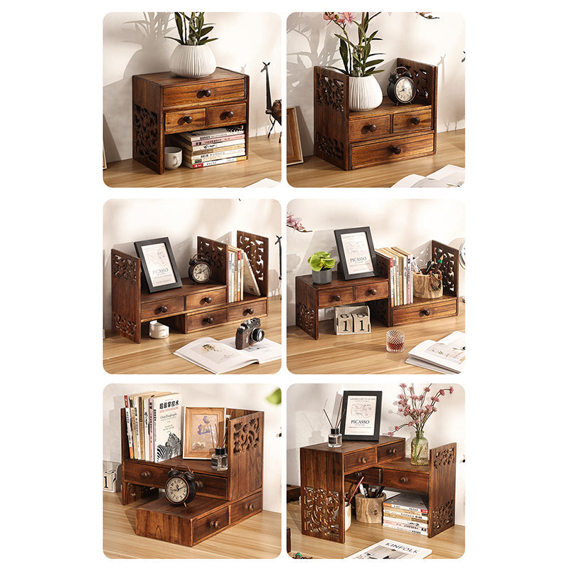 Vintage Teak 4-Drawer Bookshelf