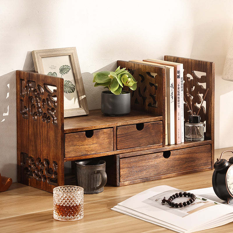 Vintage Teak 4-Drawer Bookshelf