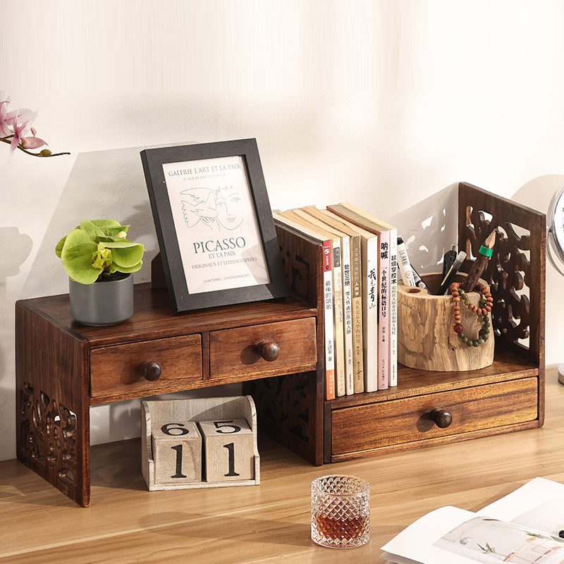 Vintage Teak 4-Drawer Bookshelf — A