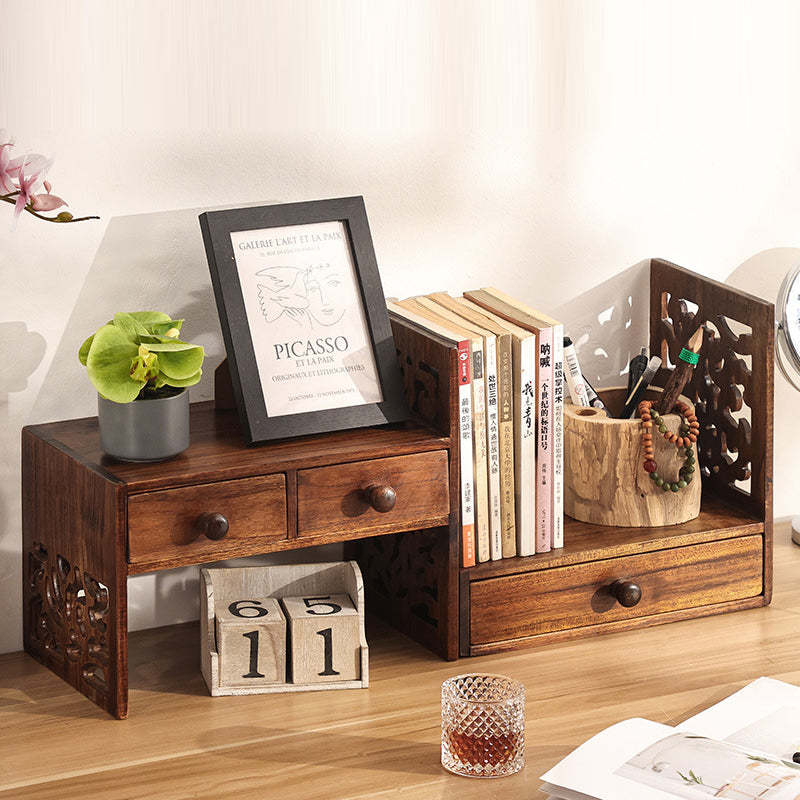 Vintage Teak 4-Drawer Bookshelf — A