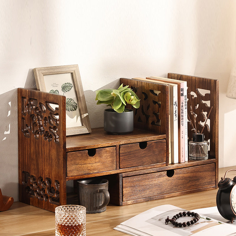 Vintage Teak 4-Drawer Bookshelf — B