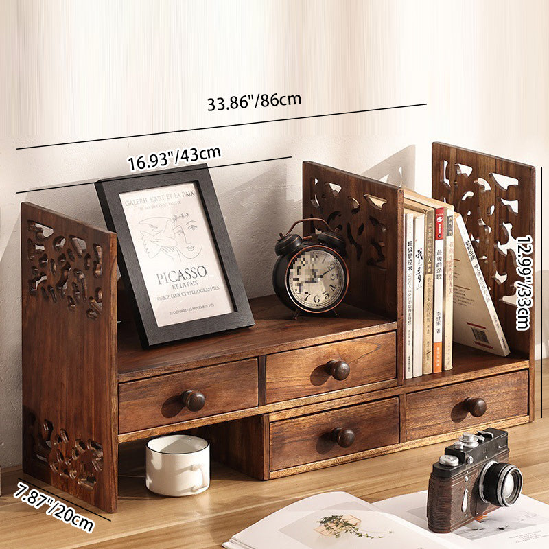 Vintage Teak 4-Drawer Bookshelf