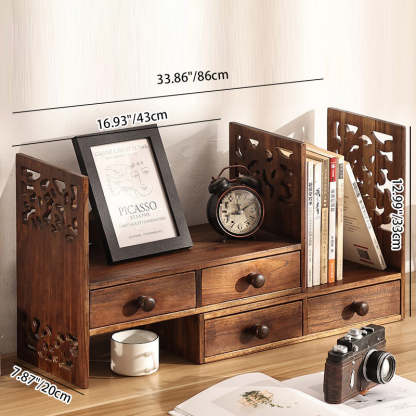 Vintage Teak 4-Drawer Bookshelf