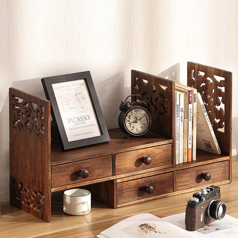Vintage Teak 4-Drawer Bookshelf