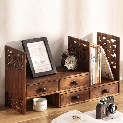 Vintage Teak 4-Drawer Bookshelf