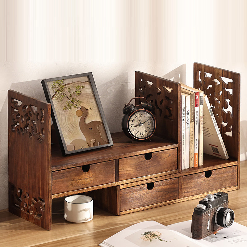 Vintage Teak 4-Drawer Bookshelf