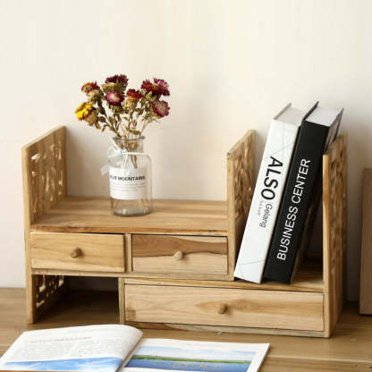 Vintage Teak 4-Drawer Bookshelf