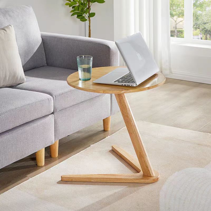 Minimalist Round Solid Wood Side Table