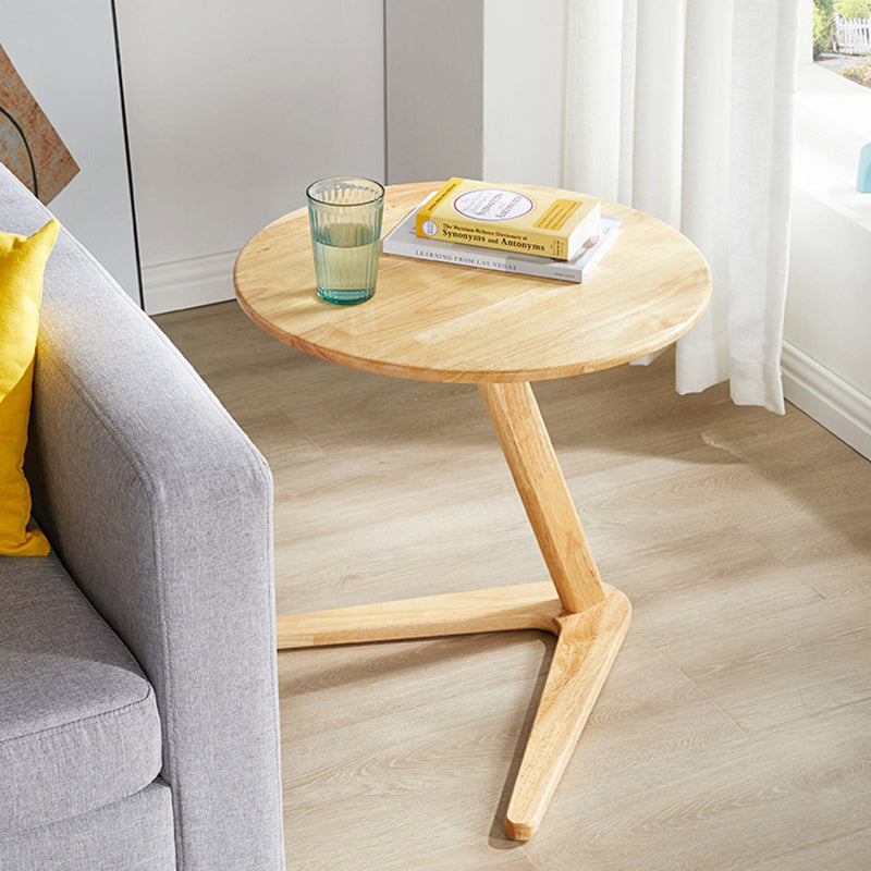 Minimalist Round Solid Wood Side Table
