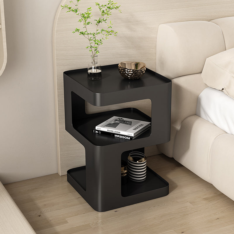 Modern Iron Nightstand 2-Shelf — Ordinary White