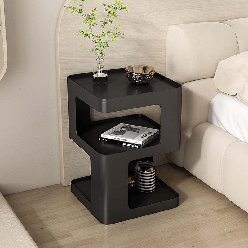 Modern Iron Nightstand 2-Shelf — Ordinary White