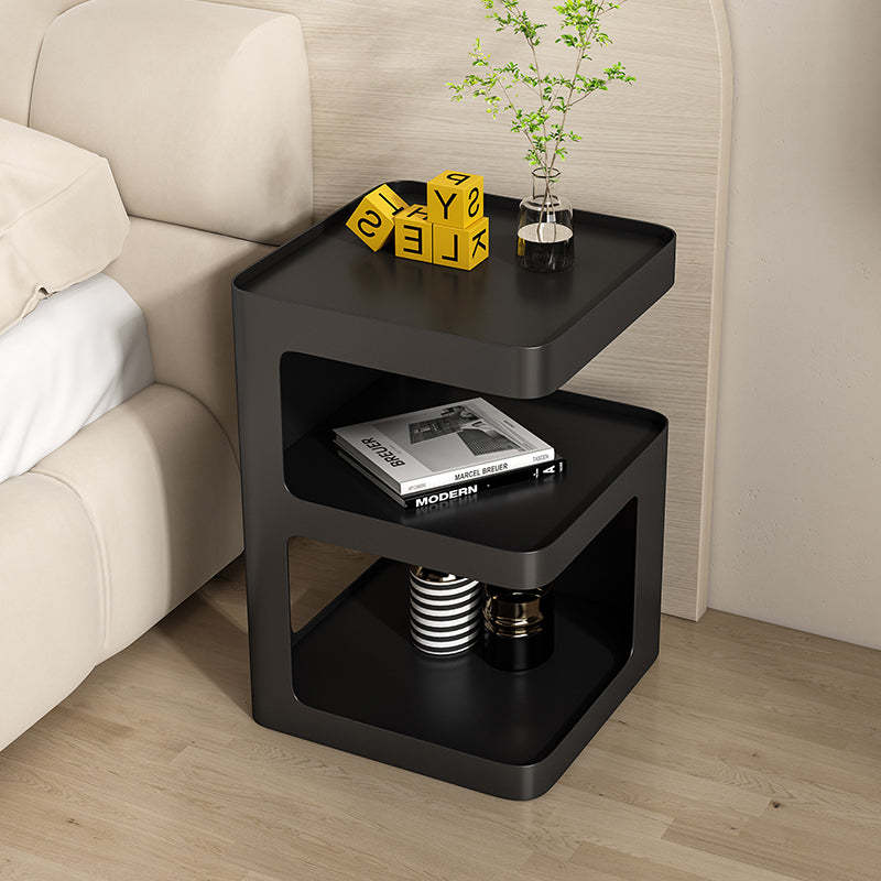 Black iron 2-shelf nightstands - minimalist — Ordinary Black
