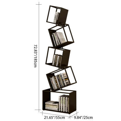 Contemporary Iron 5-Shelf Bookshelf