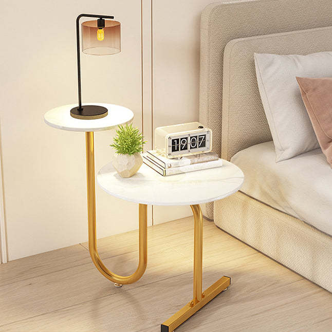 Luxury Rock Slab Iron Side Table