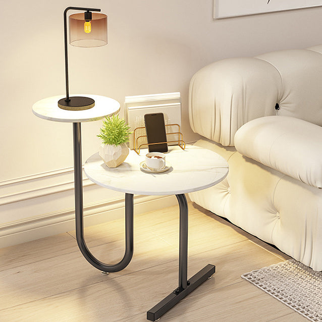 Luxury Rock Slab Iron Side Table