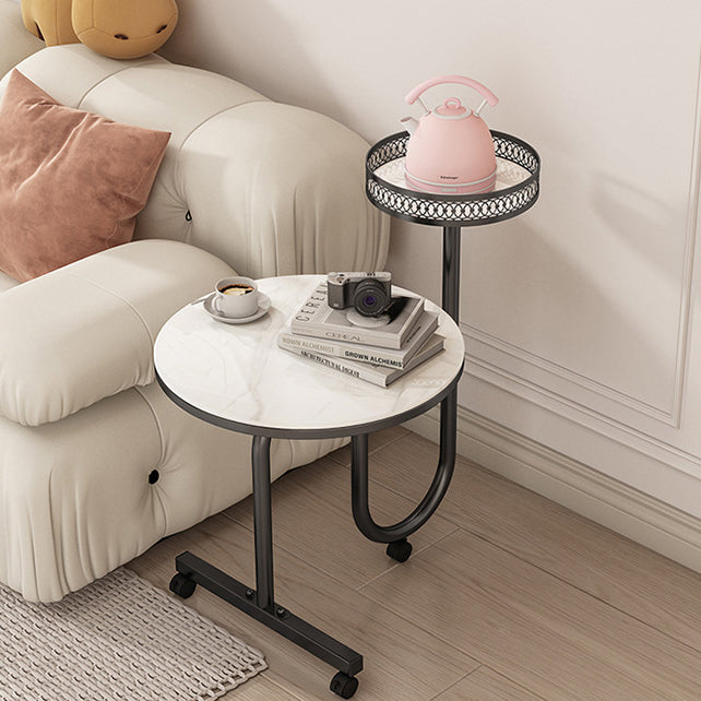 Luxury Rock Slab Iron Side Table