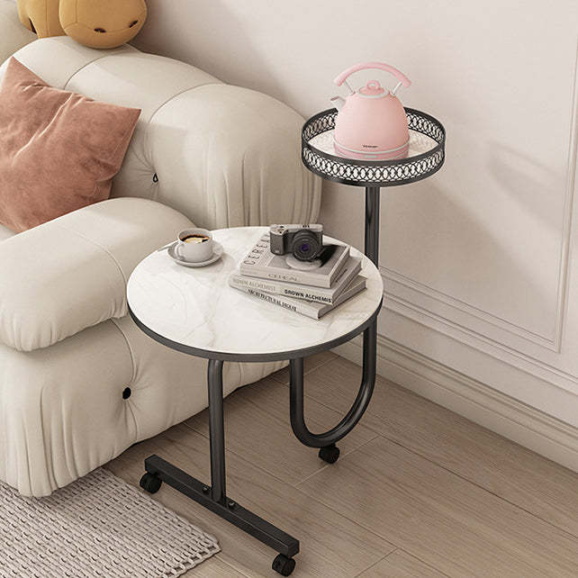 Luxury Rock Slab Iron Side Table
