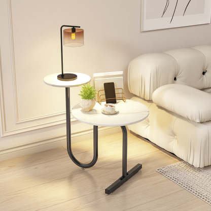 Luxury Rock Slab Iron Side Table