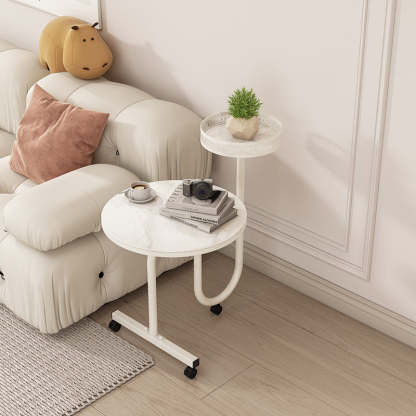 Luxury Rock Slab Iron Side Table