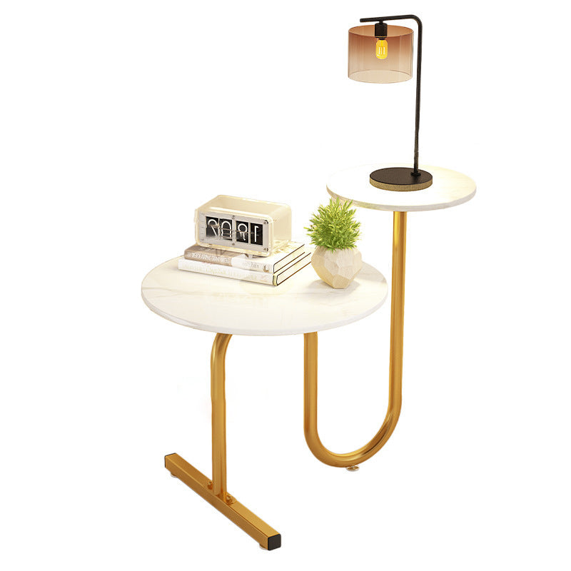 Luxury Rock Slab Iron Side Table