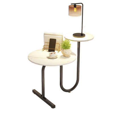 Luxury Rock Slab Iron Side Table