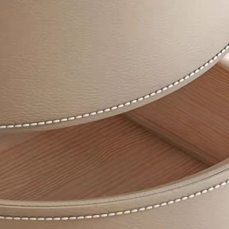 Luxury Rock Slab Saddle Leather Nightstand