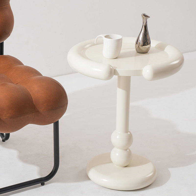 Lighom nordic pedestal wood leather glass end & side tables