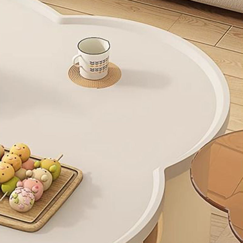 Minimalist Clover Round Wood Coffee Table