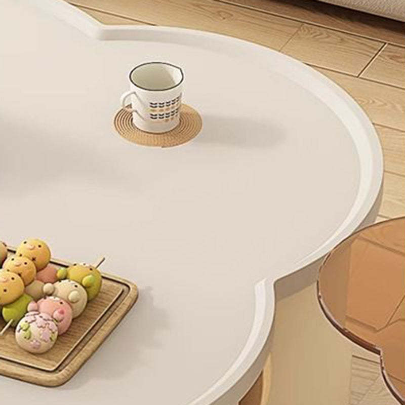 Minimalist Clover Round Wood Coffee Table