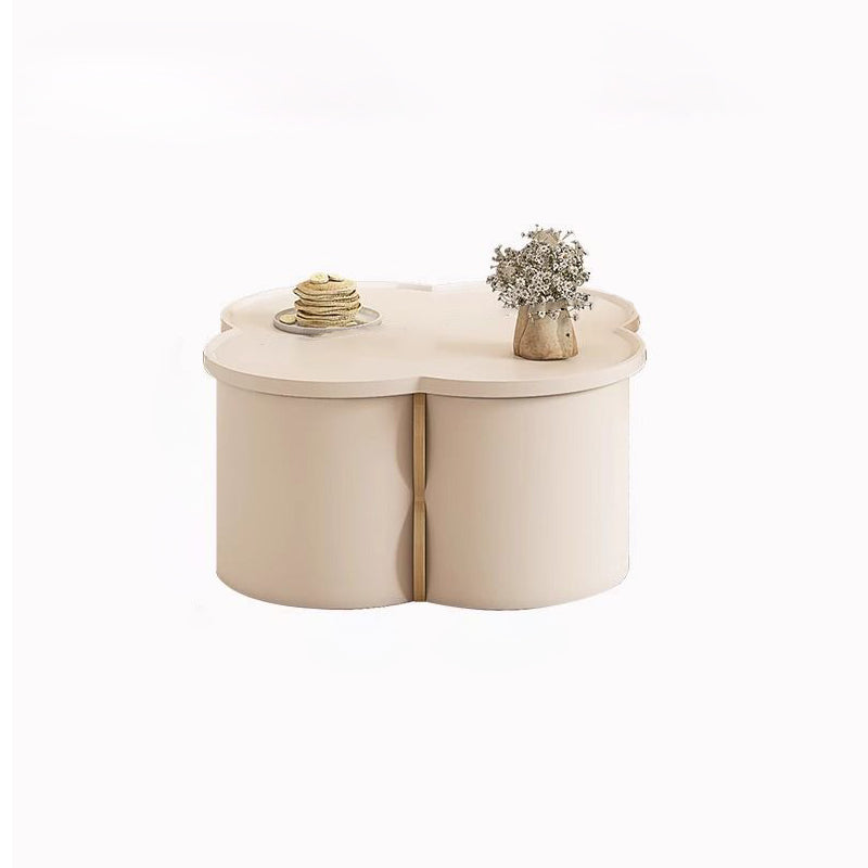Minimalist Clover Round Wood Coffee Table