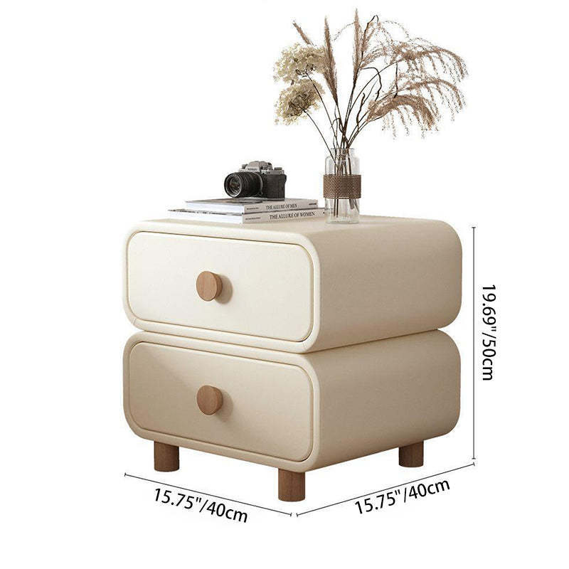Scandinavian Wood 2-Drawer Nightstand — Dark Gray