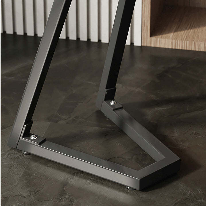 Contemporary Round Wood Steel Side Table