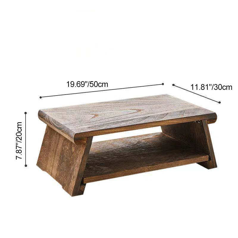 Japanese Solid Wood Coffee Table with Shelf