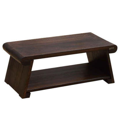 Japanese Solid Wood Coffee Table with Shelf
