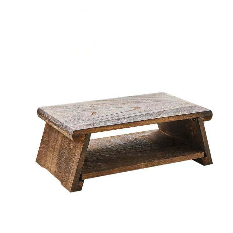 Japanese Solid Wood Coffee Table with Shelf