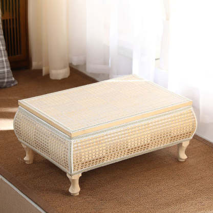 Japanese Bamboo Wood Coffee Table with Storage