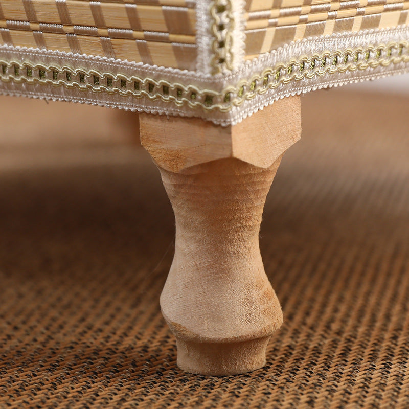 Japanese Bamboo Wood Coffee Table with Storage