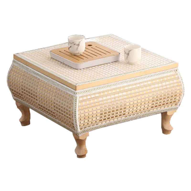 Japanese Bamboo Wood Coffee Table with Storage